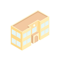 School Building Vector Isometric Illustration