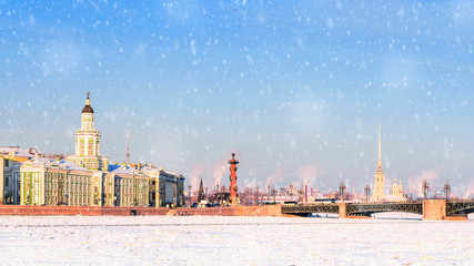 winter panorama St. Petersburg, Russia