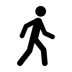 Fotobehang A person walking or walk sign flat vector icon for apps and websites © martialred