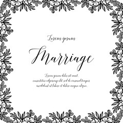 Vintage wedding invitation with marriage text floral concept