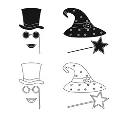 Vector illustration of party and birthday sign. Collection of party and celebration vector icon for stock.