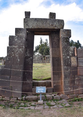 Fototapeta premium Stone walls and pyramids at the Usnu de Vilcashuaman, constructed by the Inca to preside over the most important ceremonies of the Tahuantinsuyo Empire. Ayacucho, Peru