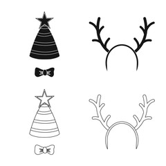 Isolated object of party and birthday logo. Set of party and celebration stock symbol for web.