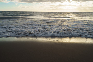 Blue sunset over the Gran Canaria island shore