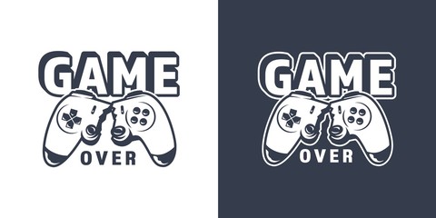 Broken video game joystick emblem © DGIM studio