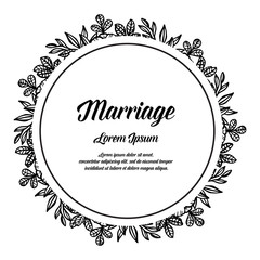 Marriage invitation card with floral hand draw vector art