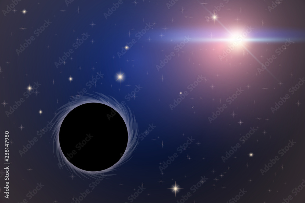 Canvas Prints background of space with black hole