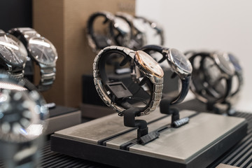Watches in a luxury store
