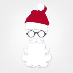 Weihnachtsmann mit weißem Vollbart und Sonnenbrille