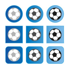 Soccer Button Set - Vector Illustration - Isolated On White Background