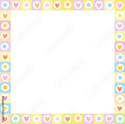 Download "Cute vector square love border made of hand drawn hearts ...