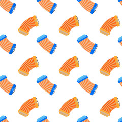 Accordion Seamless Pattern Background. Vector Illustration.