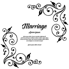 Flower wedding invitation card with marriage text vector art