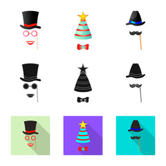 Isolated object of party and birthday logo. Collection of party and celebration stock symbol for web.