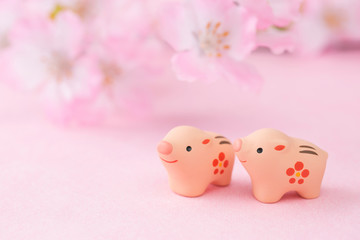 イノシシの年賀素材