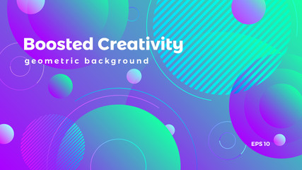 Abstract geometric background, circles graphic, colorful futuristic vector illustration