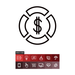 Pie chart vector icon