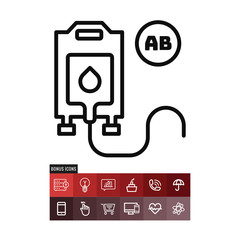 Naklejka premium Blood bag vector icon