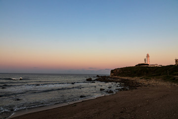 夕暮れの犬吠埼灯台　日本の風景