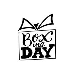 Hand drawn lettering for Boxing day. Modern brush calligraphy. Vector illustration on white background