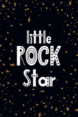 Scandinavian poster with hand lettering. Kids card for decor. Nursery print for children room. Vector illustration