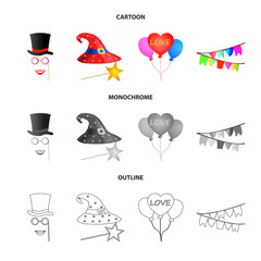 Vector design of party and birthday logo. Set of party and celebration vector icon for stock.