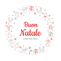 Buon Natale - translated from italian as Merry Christmas. Vector