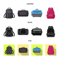 Vector design of suitcase and baggage logo. Set of suitcase and journey stock vector illustration.