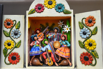 A traditional 'Retablo', a typical Peruvian handicraft from the Ayacucho region of Peru