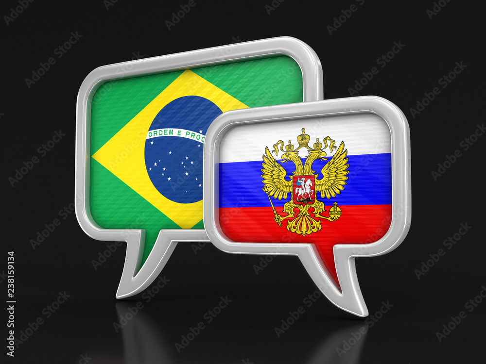 Poster speech bubbles with flags. image with clipping path