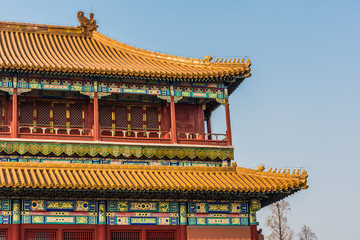 Fototapeta premium Beautiful chinese temple in the Forbidden City of Beijing, China