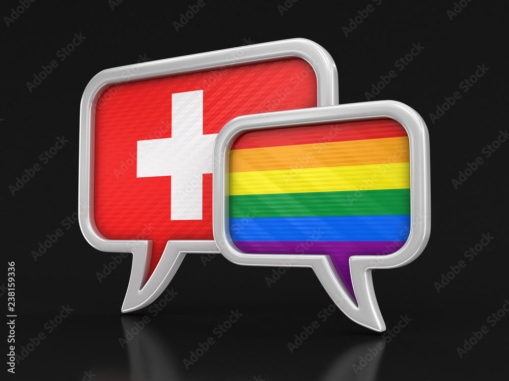 Poster speech bubbles with flags. image with clipping path