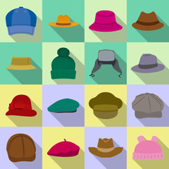 Vector design of headgear and cap icon. Collection of headgear and accessory stock symbol for web.
