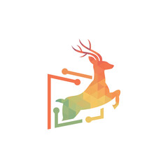 Vector illustration of Deer geometric logo