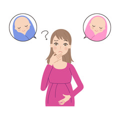 赤ちゃんの性別に悩む女性