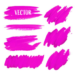 Pink brush stroke isolated on white background, Vector illustration.