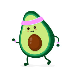 Cute smiling happy strong avocado 