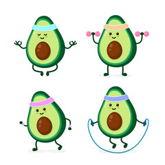 Cute smiling happy strong avocado 