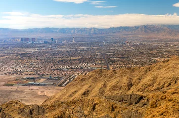 Zelfklevend Fotobehang stadsgezicht, reizen en toerisme - panorama van de stad Las Vegas in Nevada © Syda Productions