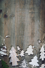 Rustic wood background for Christmas with copy space