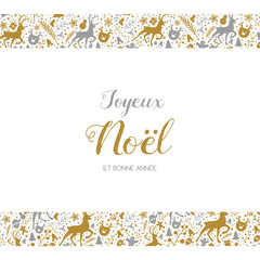 Joyeux Noel et Bonne Annee - french Christmas wishes. Vector