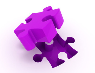 jigsaw puzzle. 3d busines illustration concept