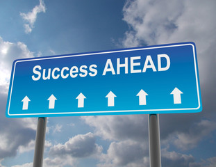 Fototapeta premium 3d road sign concept. success ahead