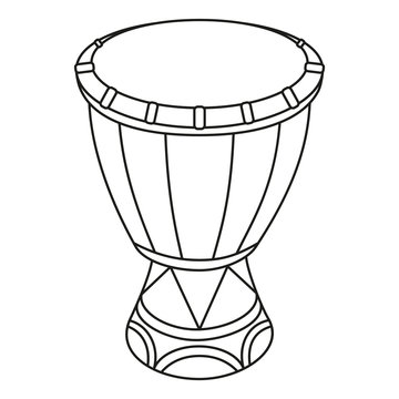 Line art black and white mexican drum