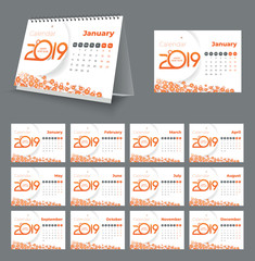 Naklejka na ściany i meble Creative Desk Calendar 2019