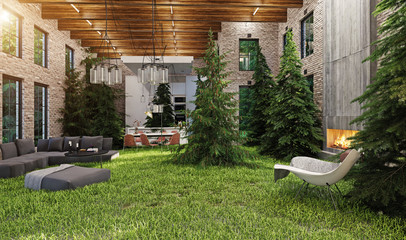 forest in the home interior.