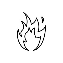 Flame fire sing. Thin line Vector illustration.