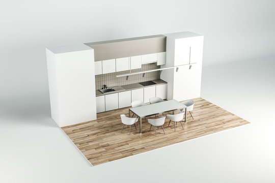 Abstract contemporary kitchen