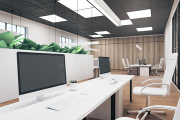 Contemporary office with computer