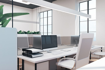 White office with computer